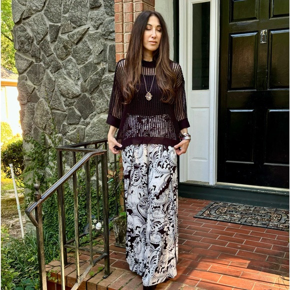 01 Boho Net Knitted Sweater Top - Picture 6 of 7